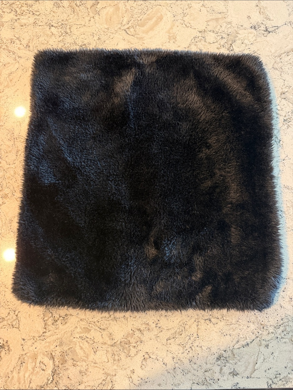 Luxurious Black Faux Fur Pillow Cover -